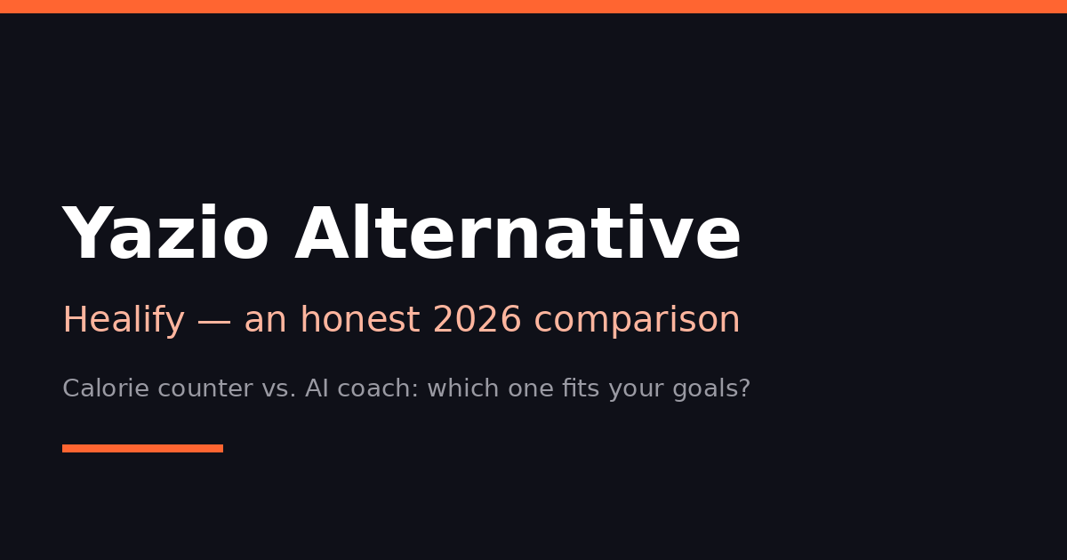 Yazio Alternative: Healify vs Yazio (2026)